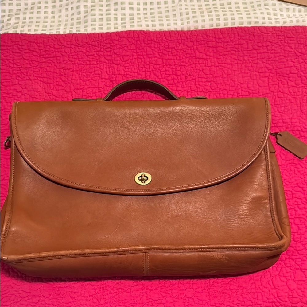 Coach Brown Leather Briefcase with Classic Design